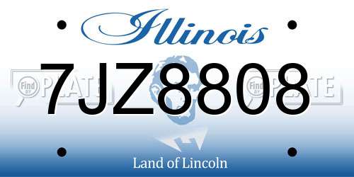 7JZ8808 Illinois License Plate