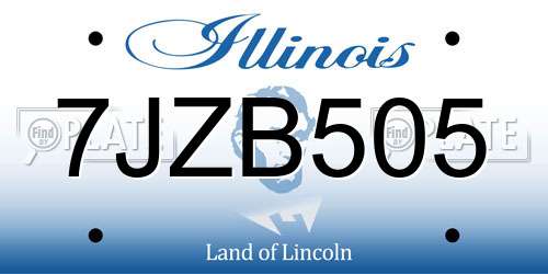 7JZB505 Illinois License Plate