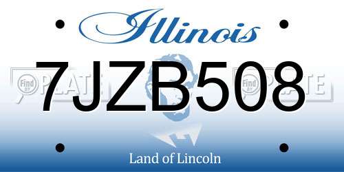 7JZB508 Illinois License Plate