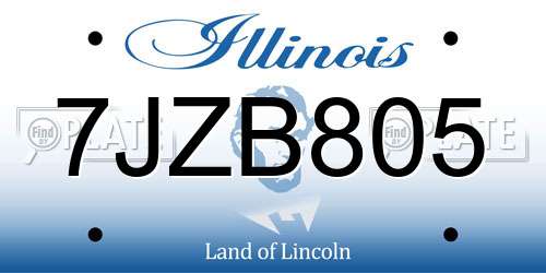 7JZB805 Illinois License Plate