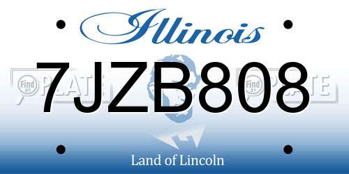 7JZB808 Illinois License Plate