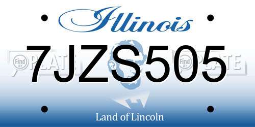 7JZS505 Illinois License Plate