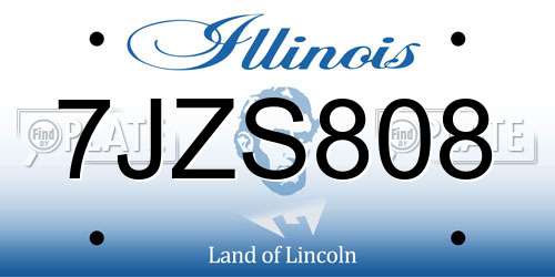 7JZS808 Illinois License Plate