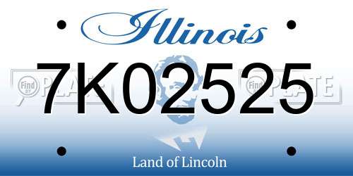 7K02525 Illinois License Plate