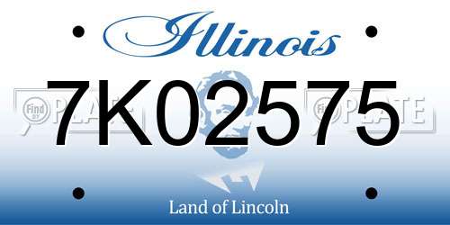 7K02575 Illinois License Plate