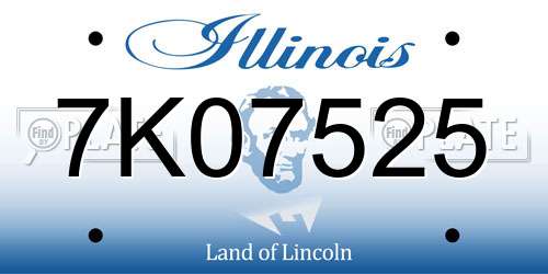 7K07525 Illinois License Plate