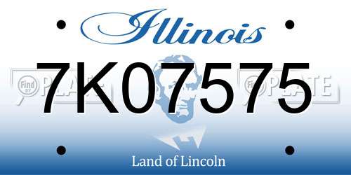 7K07575 Illinois License Plate