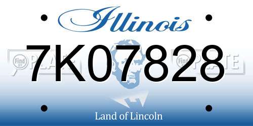 7K07828 Illinois License Plate