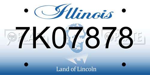 7K07878 Illinois License Plate
