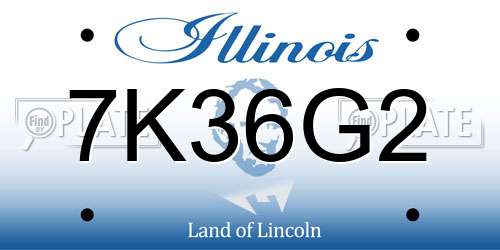 7K36G2 Illinois License Plate