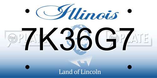 7K36G7 Illinois License Plate
