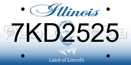 7KD2525 Illinois License Plate