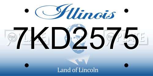 7KD2575 Illinois License Plate