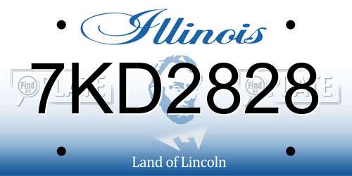 7KD2828 Illinois License Plate