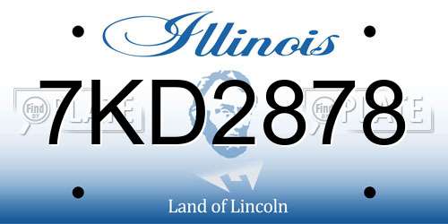 7KD2878 Illinois License Plate
