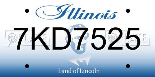 7KD7525 Illinois License Plate