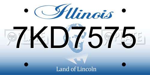 7KD7575 Illinois License Plate