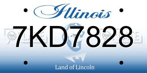 7KD7828 Illinois License Plate