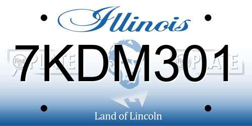 7KDM301 Illinois License Plate