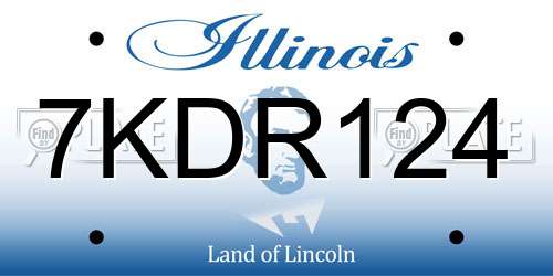 7KDR124 Illinois License Plate