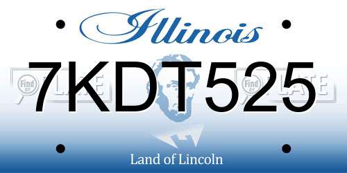 7KDT525 Illinois License Plate