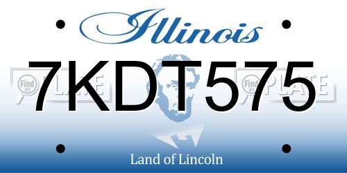 7KDT575 Illinois License Plate