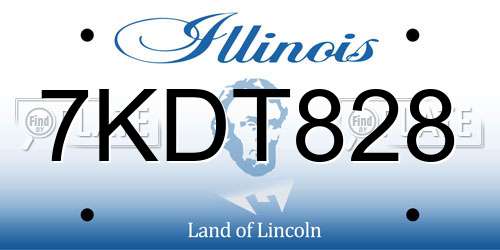 7KDT828 Illinois License Plate