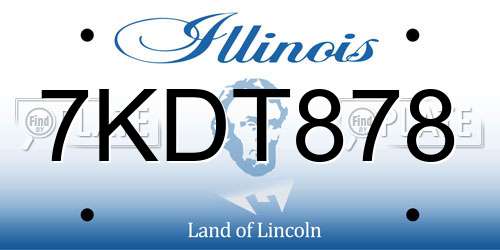 7KDT878 Illinois License Plate
