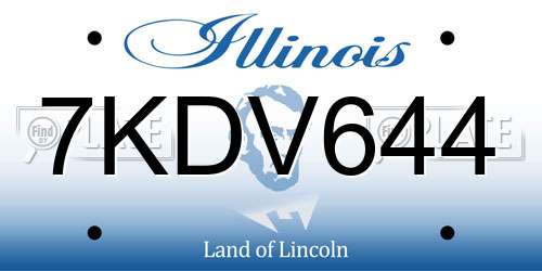 7KDV644 Illinois License Plate