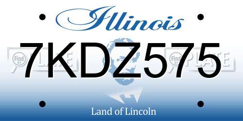 7KDZ575 Illinois License Plate