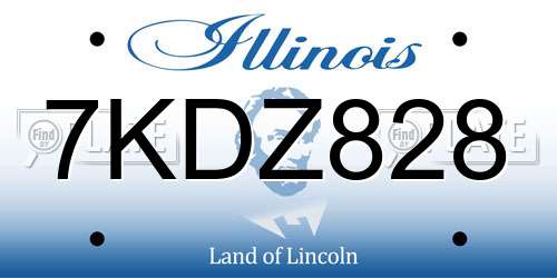 7KDZ828 Illinois License Plate
