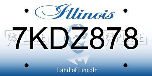 7KDZ878 Illinois License Plate