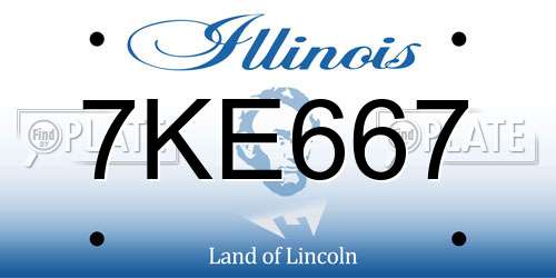 7KE667 Illinois License Plate