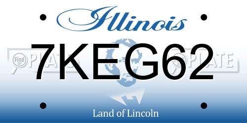 7KEG62 Illinois License Plate