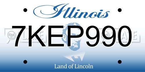 7KEP990 Illinois License Plate