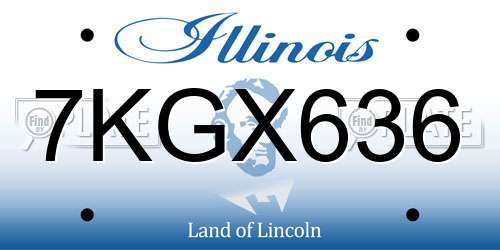 7KGX636 Illinois License Plate