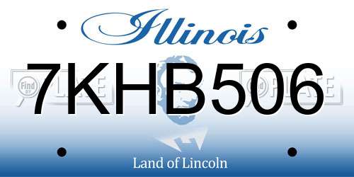 7KHB506 Illinois License Plate