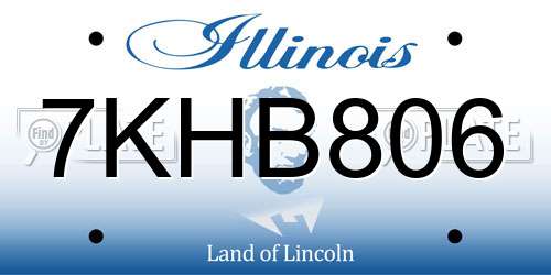 7KHB806 Illinois License Plate