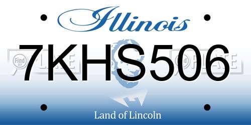 7KHS506 Illinois License Plate