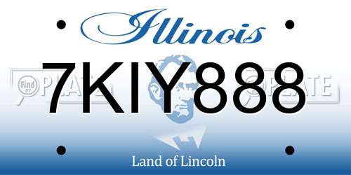 7KIY888 Illinois License Plate