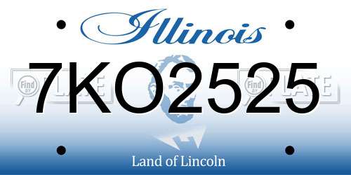 7KO2525 Illinois License Plate