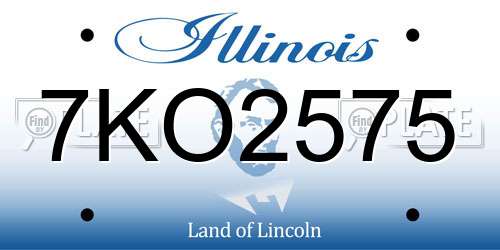 7KO2575 Illinois License Plate