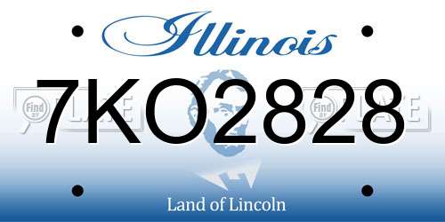7KO2828 Illinois License Plate