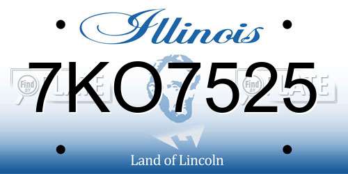 7KO7525 Illinois License Plate