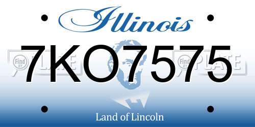 7KO7575 Illinois License Plate