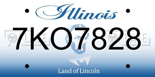 7KO7828 Illinois License Plate