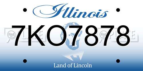 7KO7878 Illinois License Plate