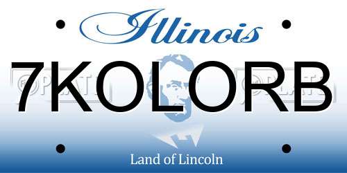 7KOLORB Illinois License Plate