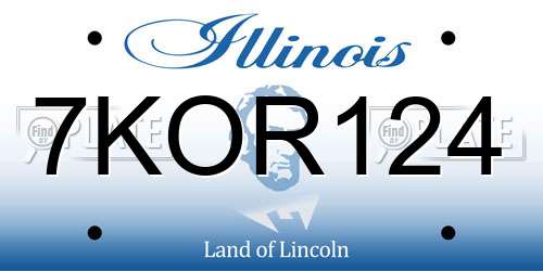 7KOR124 Illinois License Plate
