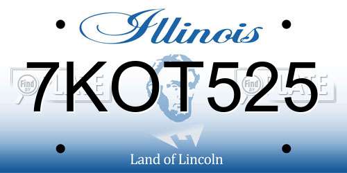 7KOT525 Illinois License Plate